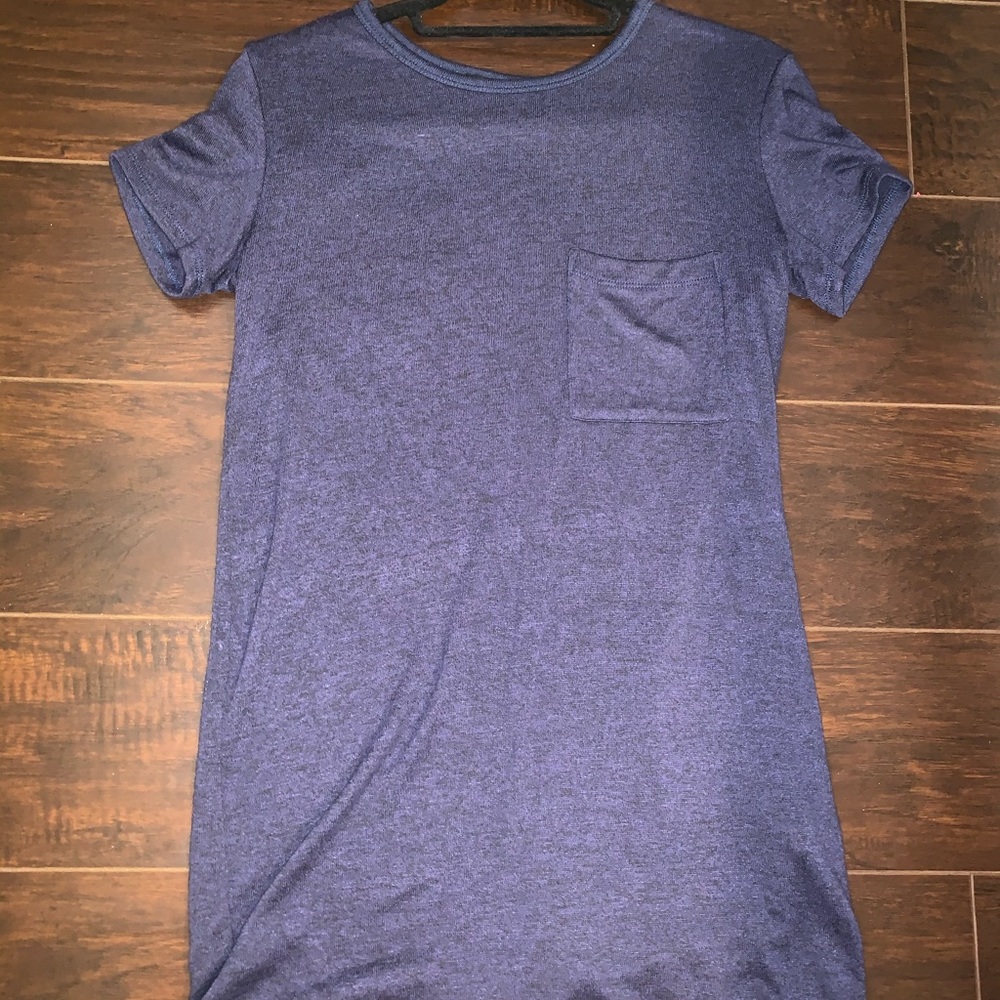 Blue Navy T-Shirt Dress T Shirt Mini
